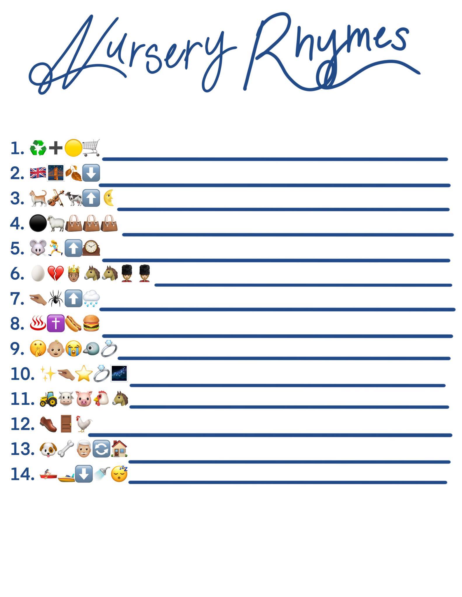 Nursery rhymes emoji quiz hotsell