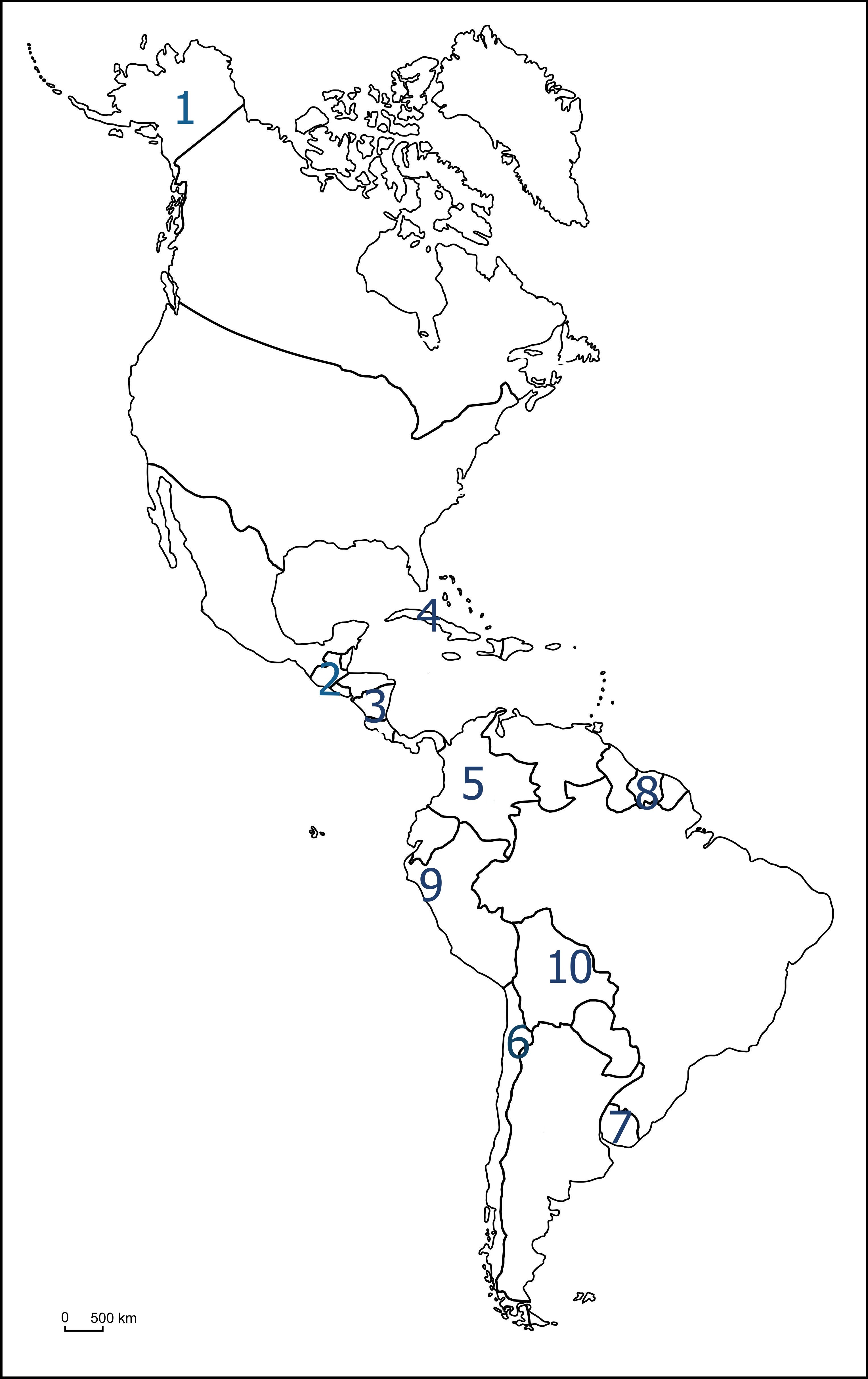 mapa polityczna Ameryka Północna i Południowa - Quizizz