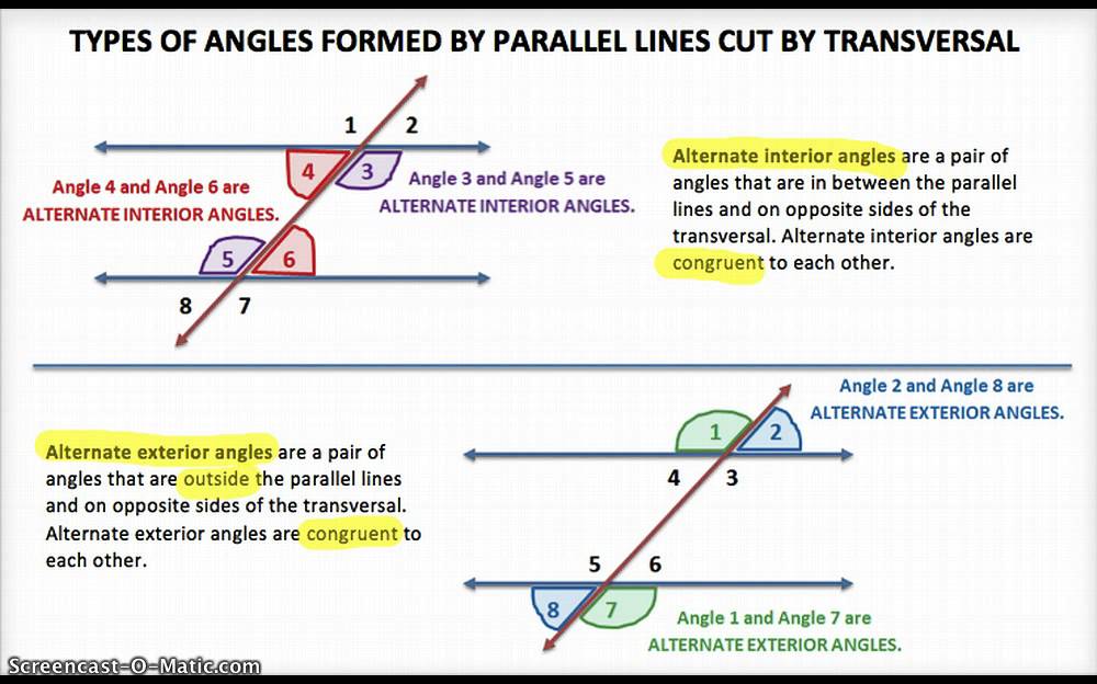 Geometry Quiz 2.1a Transversals