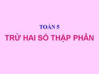 Trừ số thập phân Flashcards - Quizizz