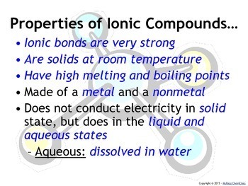Properties Of Ionic Compounds Chemistry Quiz Quizizz