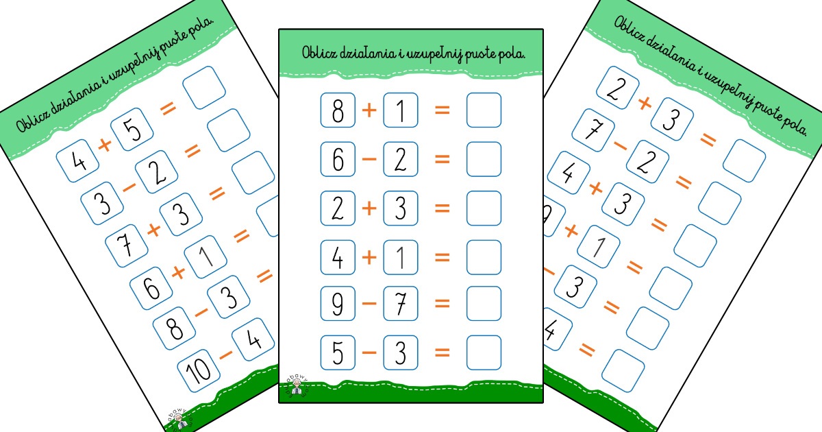 Odejmowanie w zakresie 20 - Klasa 5 - Quiz