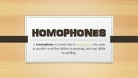 Homophones and Homographs - Year 12 - Quizizz