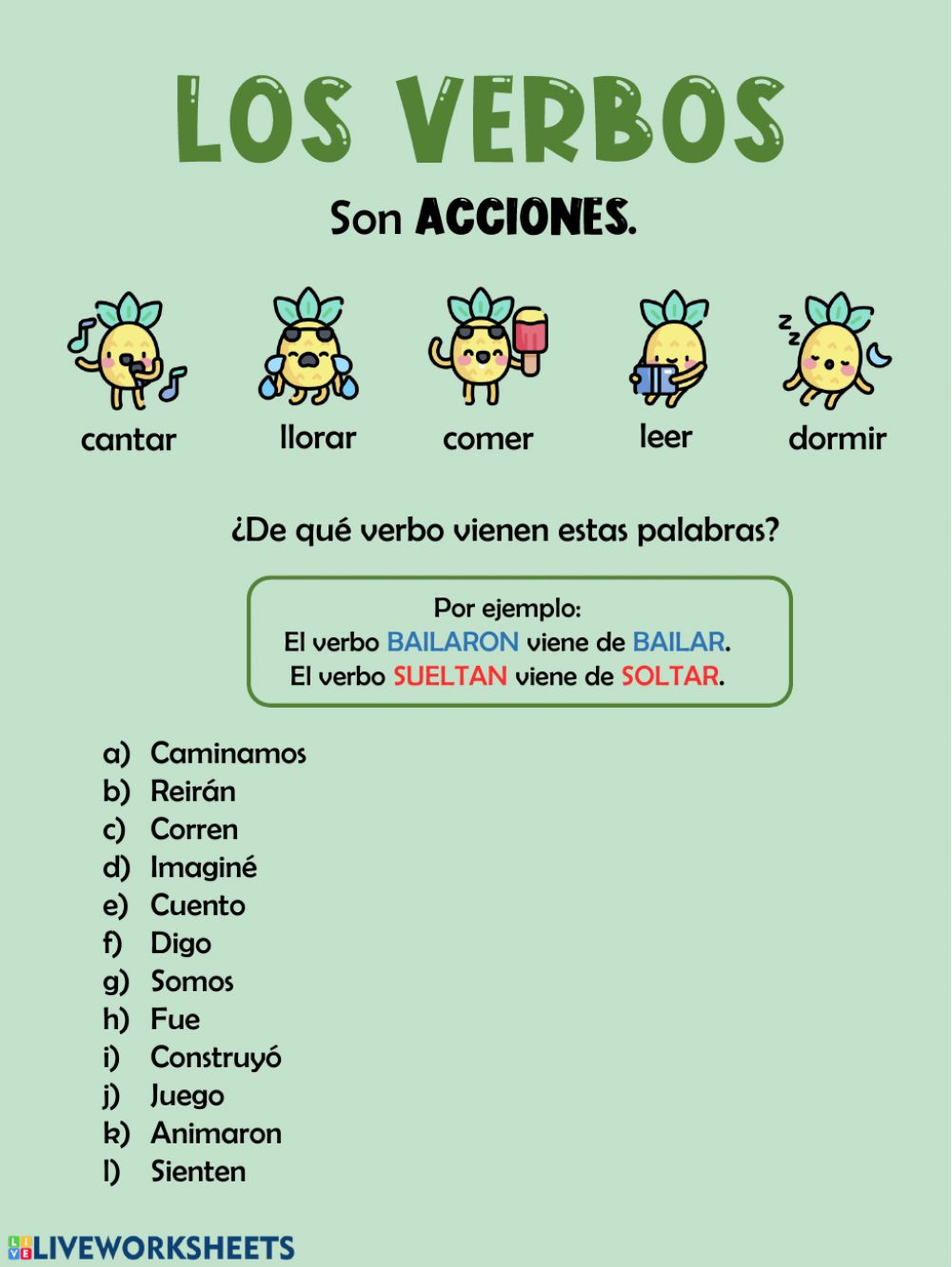 Verbos de acción - Grado 1 - Quizizz