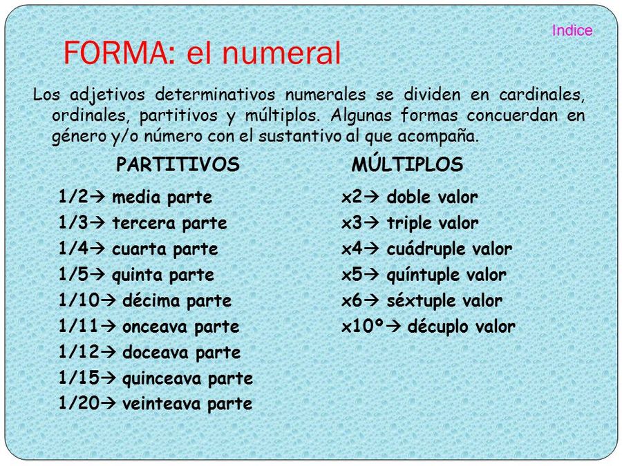 Adjetivo numeral | Other - Quizizz