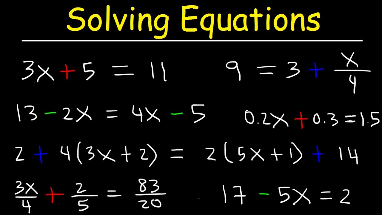 Solving Simple Equations