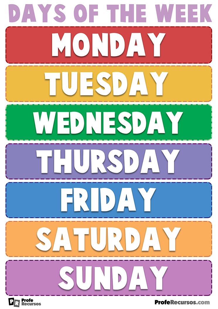 Days Of The Week List