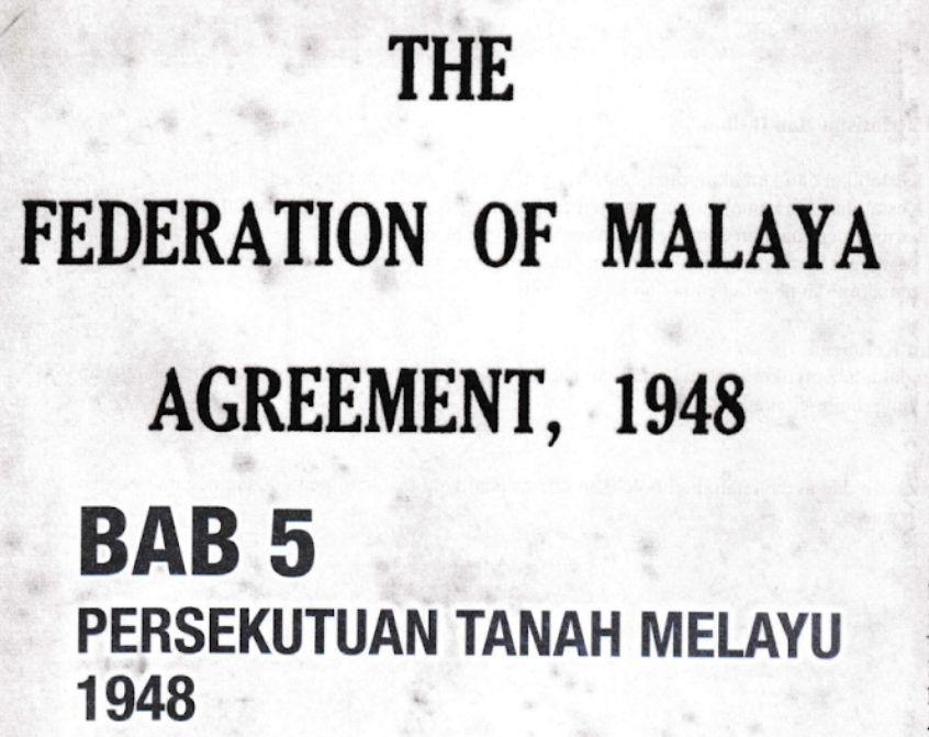 Perjanjian Persekutuan Tanah Melayu  Persekutuan Tanah Melayu