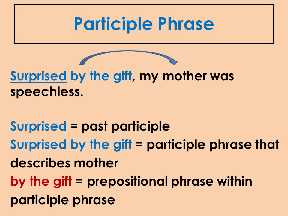 Participle And Participial Phrase Examples