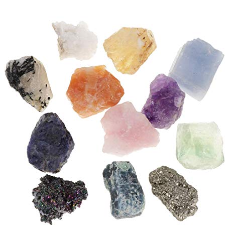 CUTICATE Caja de 7 Minerales Colección de Rocas Geológicas Ciencia de Tierra Cuarzo de Roca