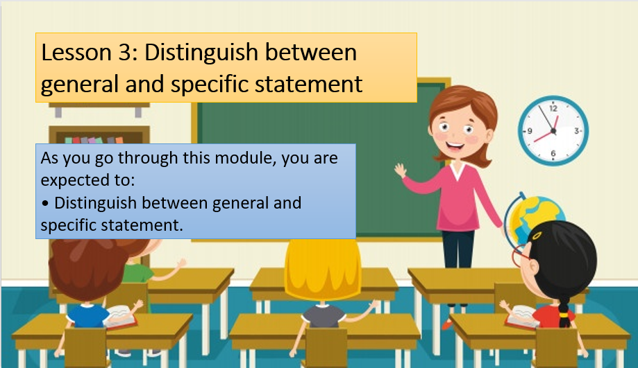 General Statement And Specific Statement Quizizz