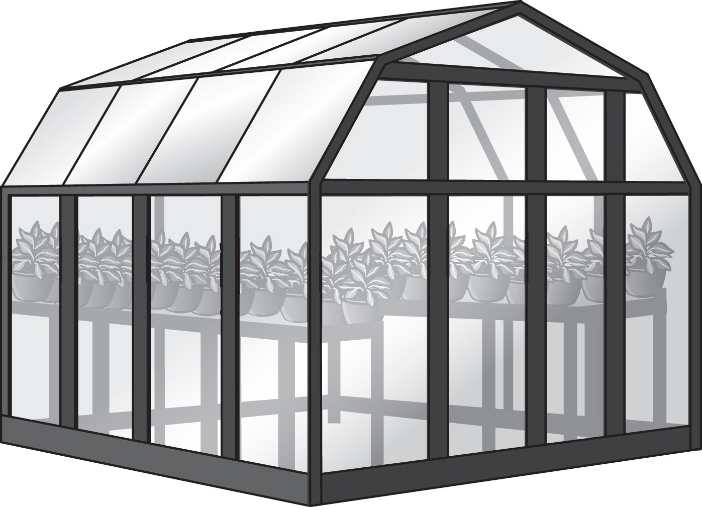 greenhouse clipart black and white apple