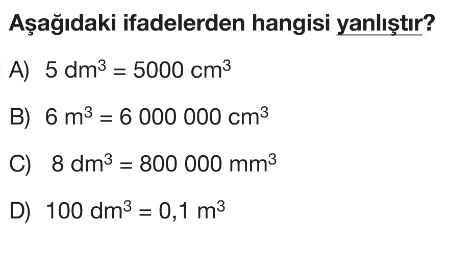 Hacim Olcu Birimleri Mathematics Quizizz