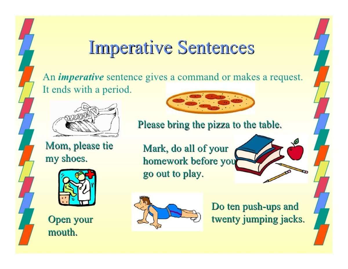 Imperative Sentences Grammar Quiz Quizizz