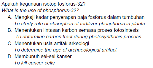 Kegunaan isotop fosforus 32