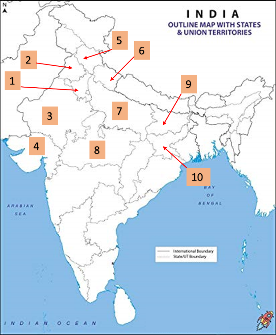 Map Of India - MCQ | Geography - Quizizz