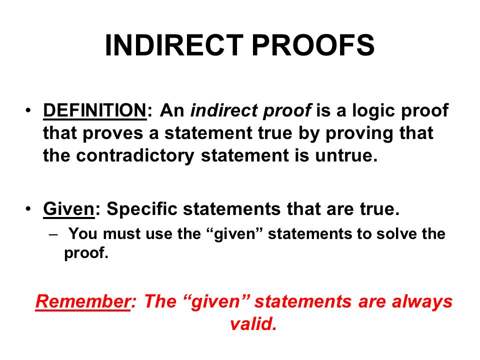 indirect proof
