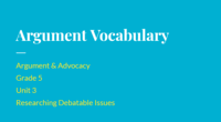 Argument Writing - Class 5 - Quizizz