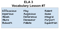 ELA 3 Vocabulary Lesson 7