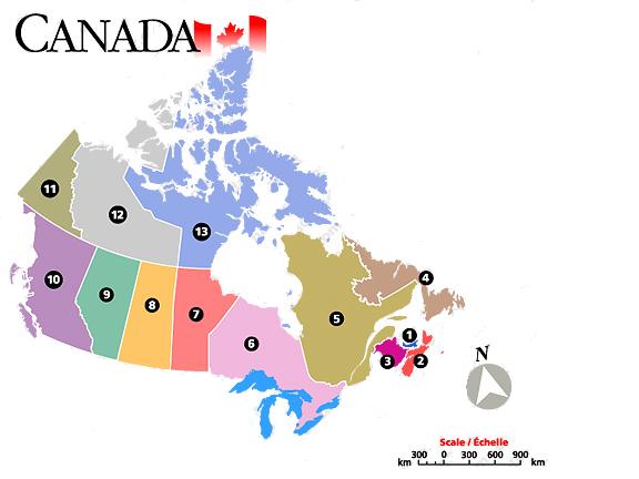 Provinces et capitales du Canada