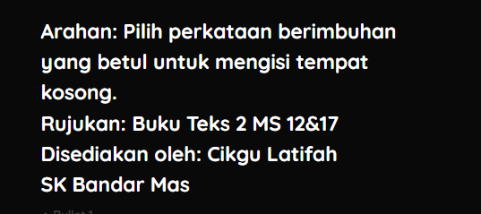 Menentukan Makna Menggunakan Akar, Awalan, dan Akhiran - Kelas 2 - Kuis