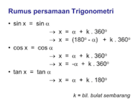 persamaan trigonometri - Kelas 12 - Kuis