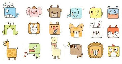 Tổng hợp 15 Hình vẽ sticker cute con vật vui nhộn và đáng yêu