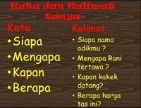 Siapa Apa Kapan Dimana Mengapa Pertanyaan - Kelas 6 - Kuis