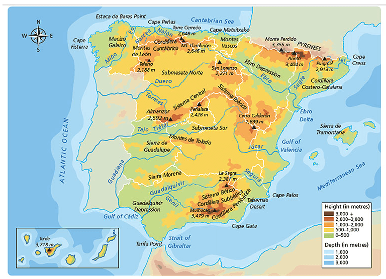 Spanish landforms/Formas de relieve en España | Quizizz