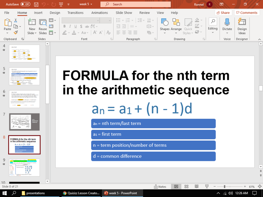 Problem Solving Involving Arithmetic And Geometric Sequence Quizizz