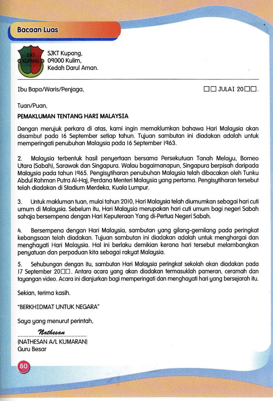 Surat T - Kelas 6 - Kuis