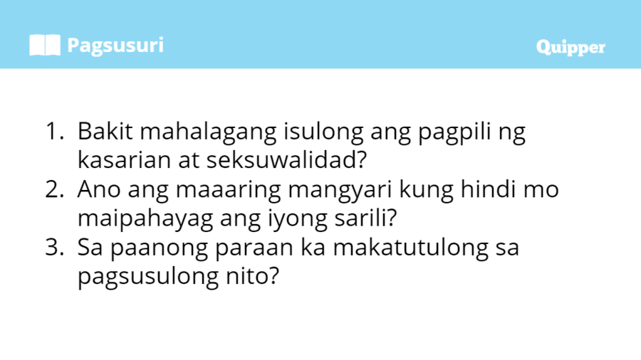 Ap10karapatan Sa Pagpili Ng Kasarian At Seksuwalidad Quizizz 2453