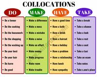 Collocations with MAKE / DO / HAVE / TAKE