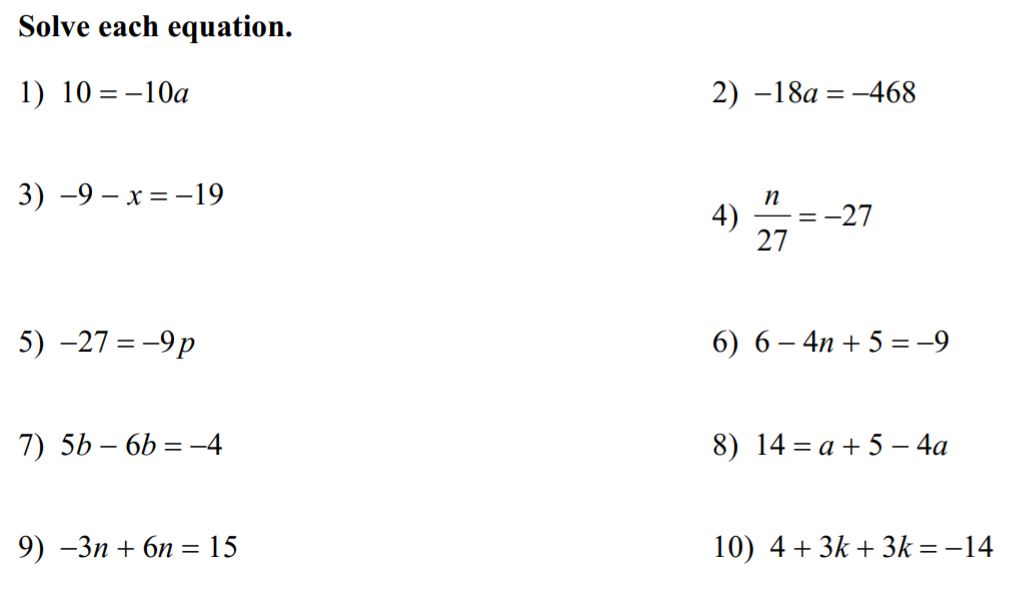 One-Variable Equations - Grade 11 - Quizizz
