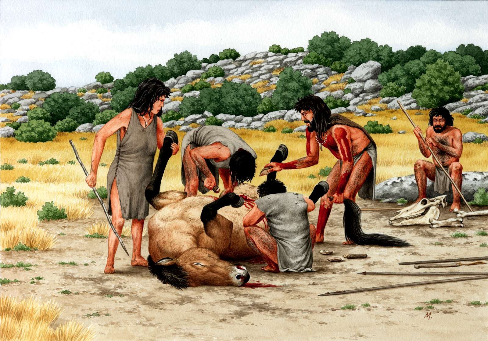 paleolithic people gathering