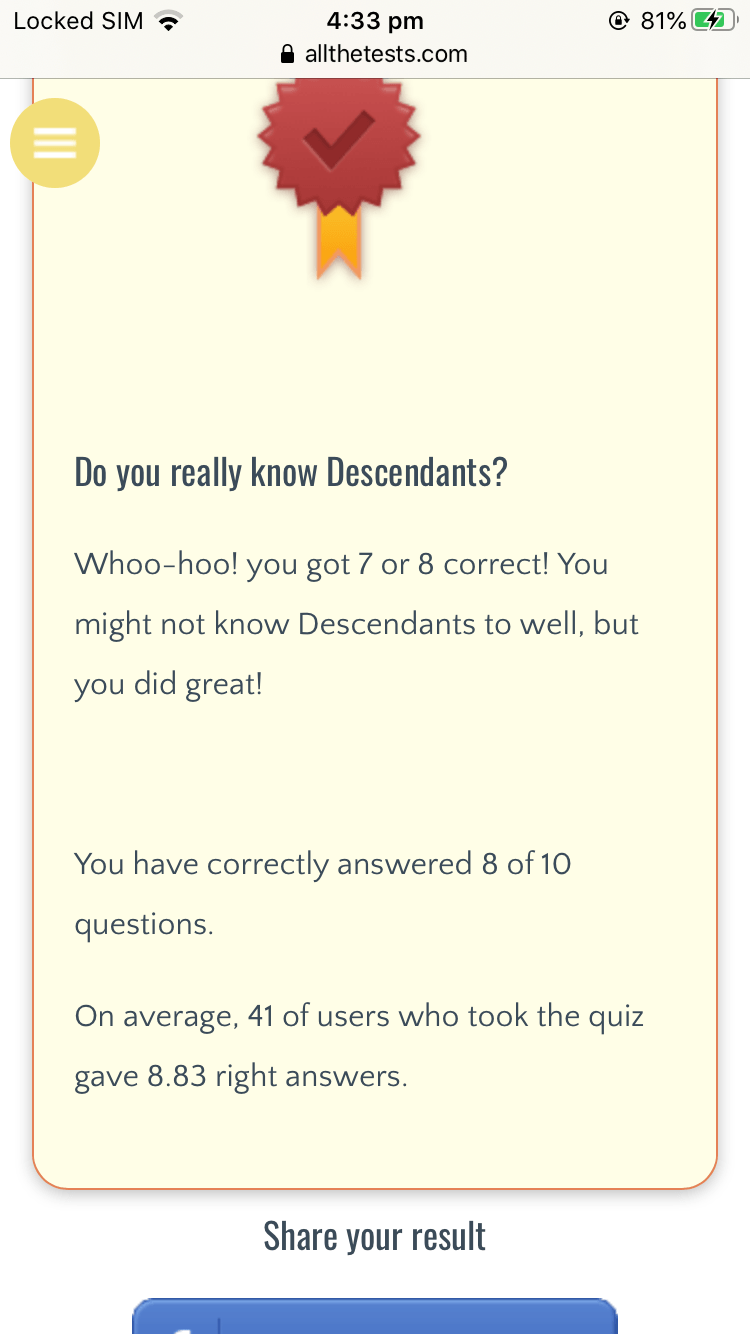 Disney Descendants Trivia Other Quiz Quizizz