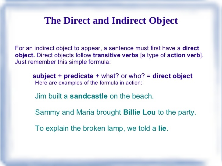 Direct And Indirect Objects | Grammar - Quizizz