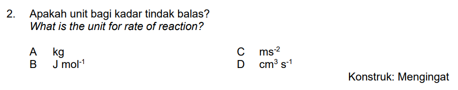 Sains Tingkatan 5 Bab 4 Kadar Tindak Balas Modul T2v Quizizz