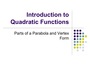 Introduction to Quadratic Functions