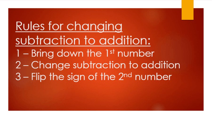 Changing Subtraction To Addition Worksheets