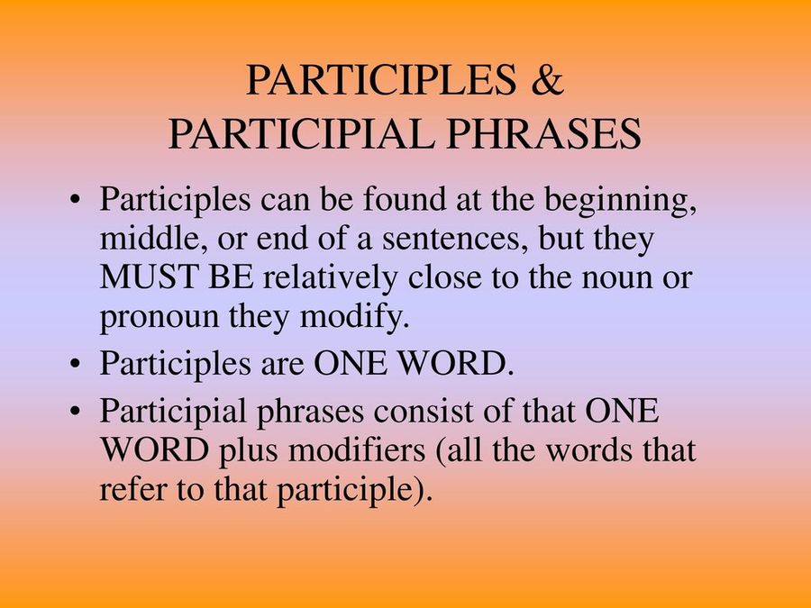 What Is A Participial Phrase For Dummies