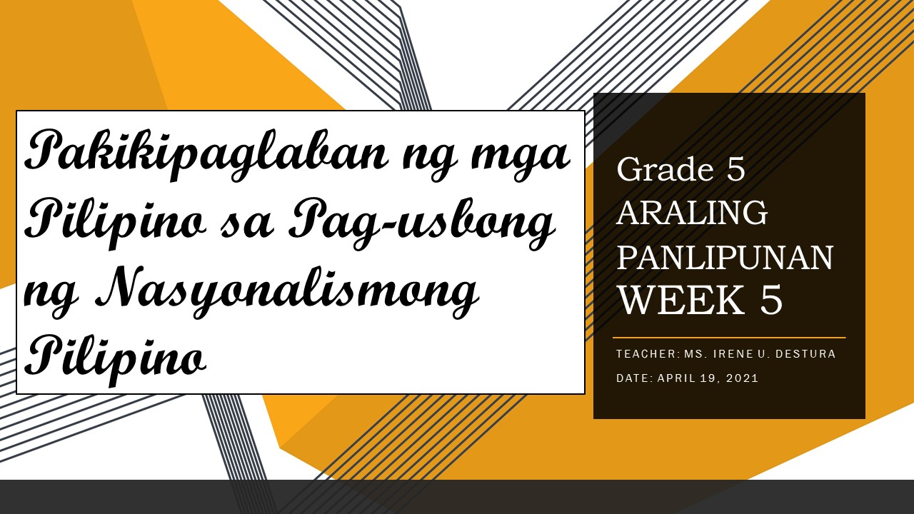 Ap Week Pag Usbong Ng Nasyonalismong Pilipino Quizizz