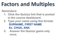 Factors and Multiples - Year 4 - Quizizz