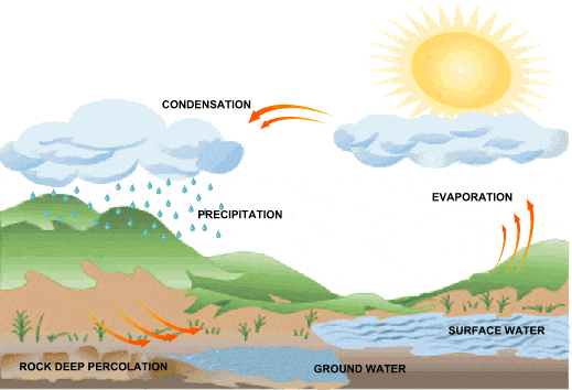 Proses adveksi dan infiltrasi pada gambar siklus hidrologi ditunjukkan oleh huruf