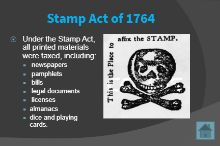 stamp act taxed items