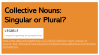 Singular Nouns - Class 9 - Quizizz