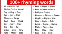 Rhyming Words - Year 4 - Quizizz