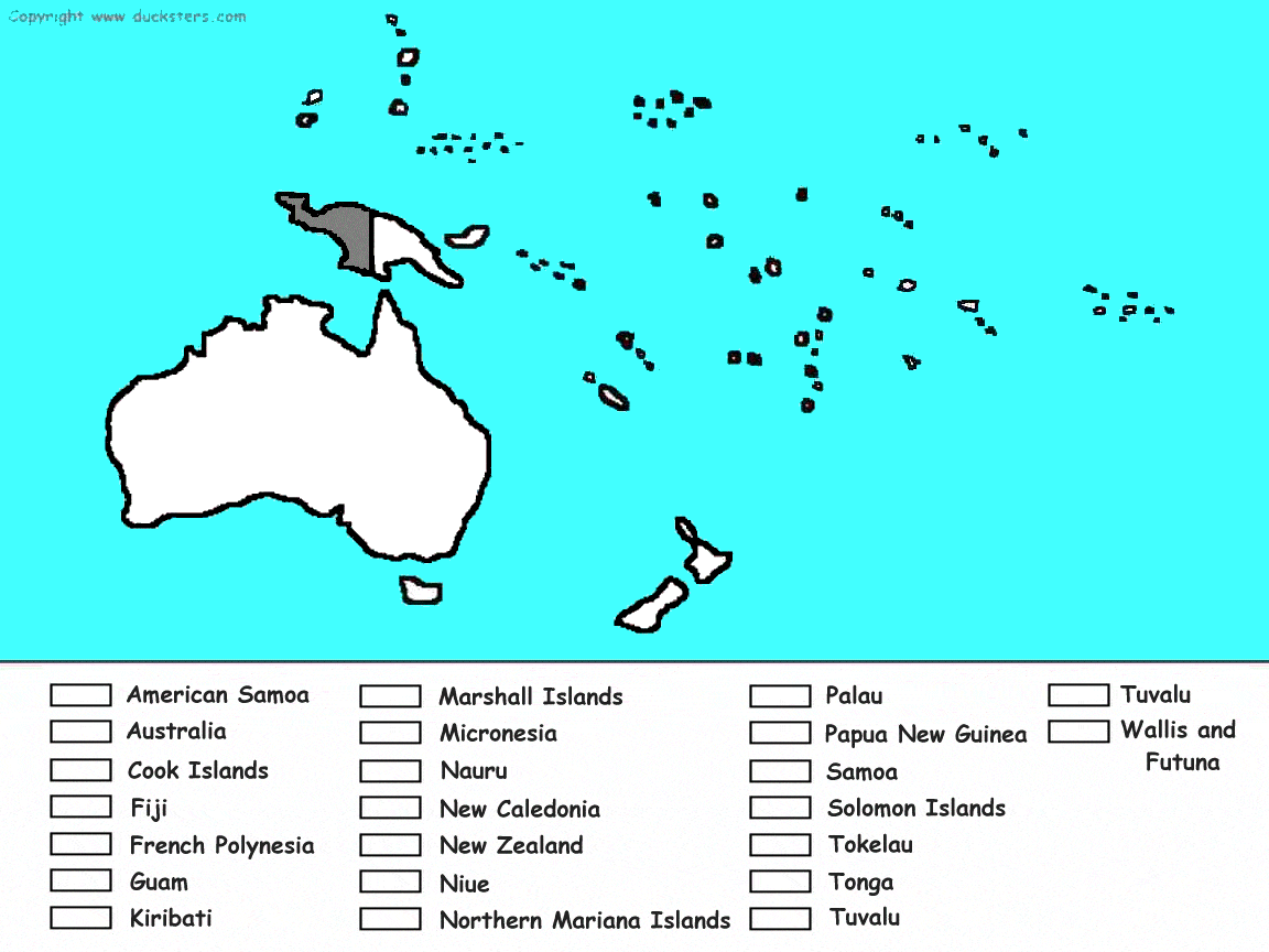 Political Physical Map Australia Oceania Quizizz