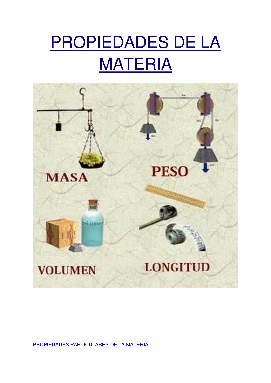 Propiedades de la materia.