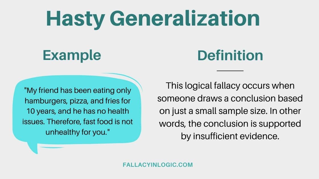 Sweeping Generalization Vs Hasty Generalization